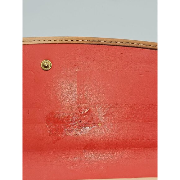 Coach Women's Orange Beige Patent Leather Signature Embossed Wallet Size L 2727 - Picture 6 of 10